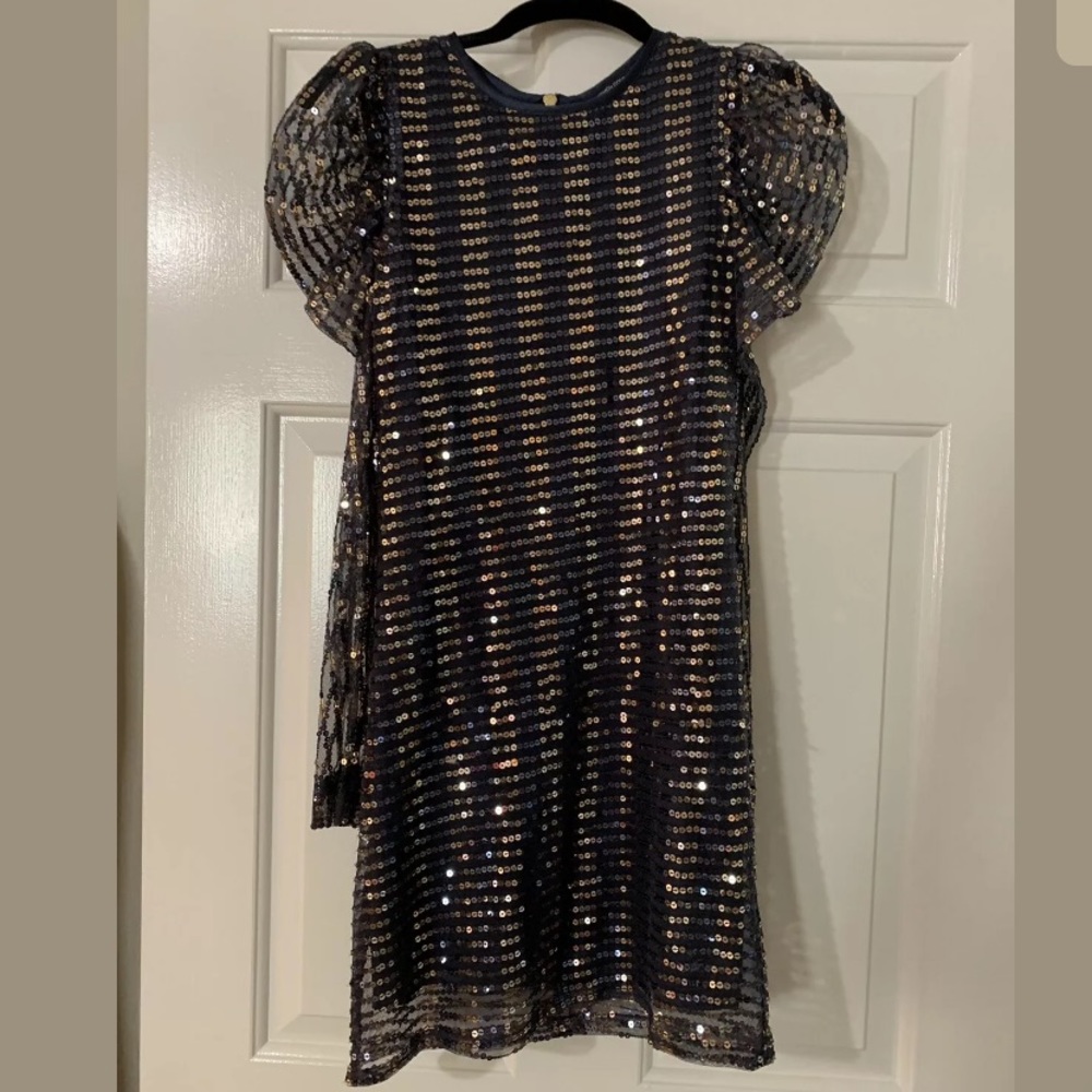 French Connection Long Sleeve Dress Sequin Detail